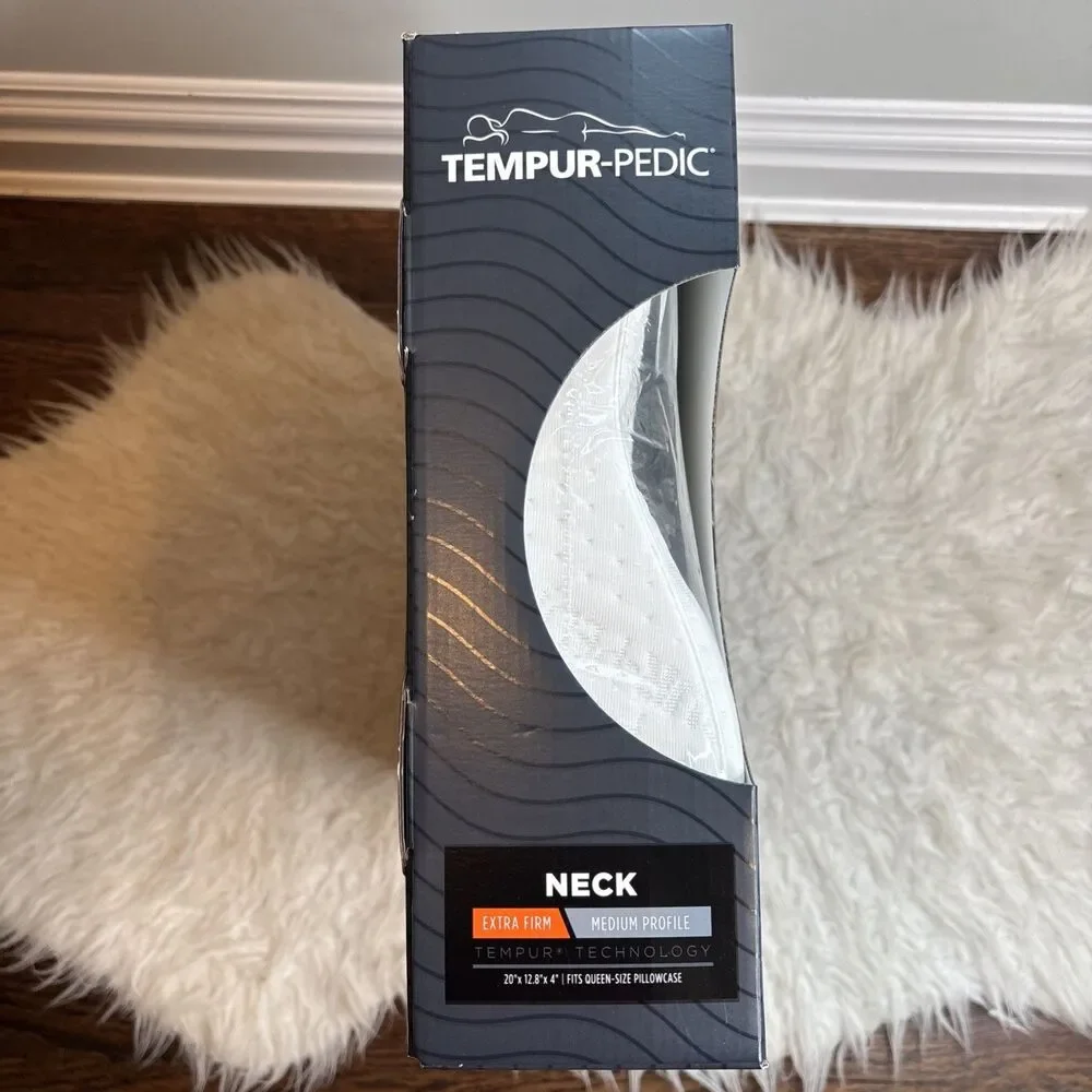 Tempur-Pedic Ergonomic Neck Pillow Extra Firm Medium Profile White NEW IN BOX